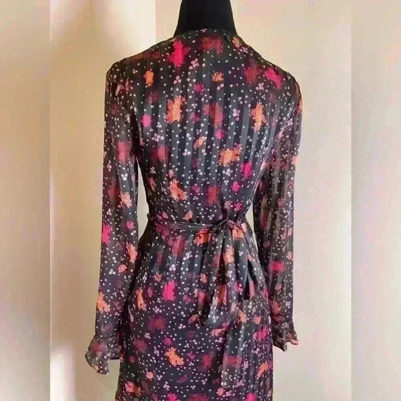 C/Meo Collective Long Sleeve Asymmetrical Floral Wrap Dress - Picture 14 of 16
